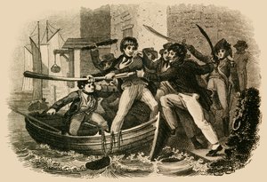 Mary Anne Talbot résistant à une presse-gang, 1822 - J. Chapman