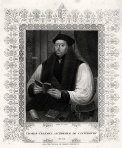 Thomas Cranmer, archevêque de Cantorbéry, 19e siècle - J. Cochran