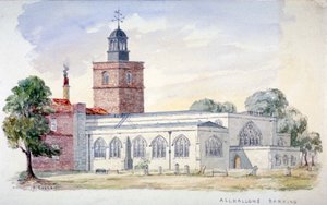 Église All Hallows-by-the-Tower, Londres, vers 1840 - J Cooke