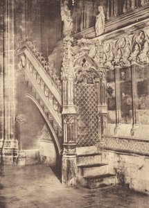 Escalier de la chaire, cathédrale de Barcelone (photo n/b)