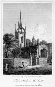 Église de St Dunstan in the East, City de Londres, 1816 - J. Greig
