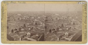 Stéréographie de la vue vers le nord-nord-ouest depuis la tour d
