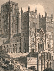 Vue nord-ouest de la cathédrale de Durham, vers 1843 - J. Jackson
