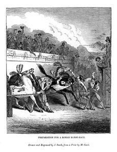 Préparation pour une course de chevaux romaine, 1843 - J. Jackson