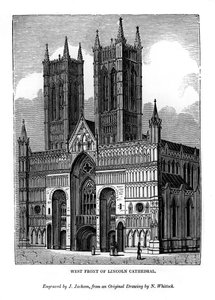 Façade ouest de la cathédrale de Lincoln, 1843 - J. Jackson