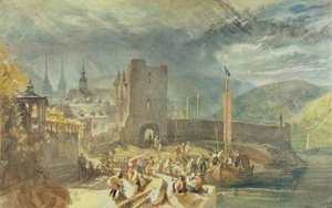 Vue de Boppard, avec des figures sur la rive du fleuve - J. M. W. and Wyatt James Turner