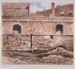 Portion du mur de Londres montrant la face interne sur Cooper