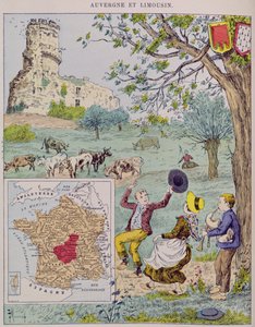 Auvergne et Limousin, illustration pour Le Tour de France par Marie de Grandmaison, 1893 - J. Maurel