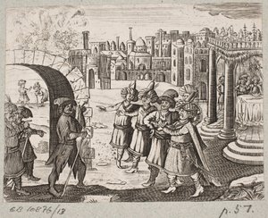 Illustration de Adam Olearius, “Persianischer Rosenthal von einem Sinnreichen Poeten Schich Saadi [...]”, Schleswig 1660 - J. Muller