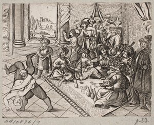 Illustration pour Adam Olearius, "Persianischer Rosenthal von einem Sinnreichen Poeten Schich Saadi [...]", Schleswig 1660 - J. Muller