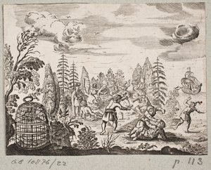 Illustration pour Adam Olearius, "Persianischer Rosenthal von einem Sinnreichen Poeten Schich Saadi [...]", Schleswig 1660 - J. Muller