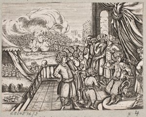 Illustration pour Adam Olearius, "Persianischer Rosenthal von einem Sinnreichen Poeten Schich Saadi [...]", Schleswig 1660 - J. Muller