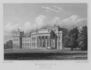 Blenheim, vue sud-est, Oxfordshire - John Preston Neale