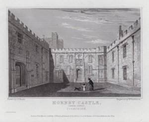 Hornby Castle, cour intérieure, Yorkshire - John Preston Neale