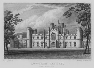 Château de Lowther, Westmoreland (gravure) - John Preston Neale