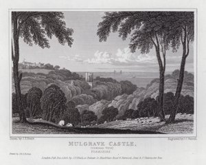 Vue générale du château de Mulgrave, Yorkshire