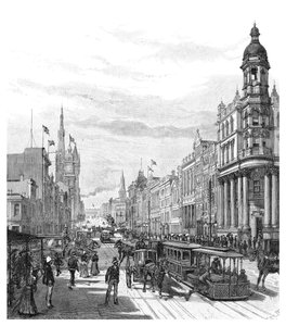 Rue Collins regardant vers l