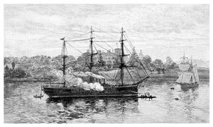 Government House et HMS Nelson, Sydney, Nouvelle-Galles du Sud, Australie, 1886 - J. R. Ashton