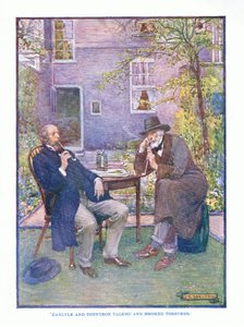 Carlyle et Tennyson parlaient et fumaient ensemble, de Littérature anglaise pub. par T C & EC Jack, vers 1920