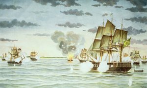 La Bataille de Quilmes pendant la guerre de Cisplatine (1825-28) entre l