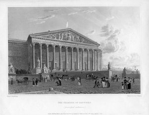 La Chambre des députés, entrée principale, Paris, France, 1822 - J. Redaway