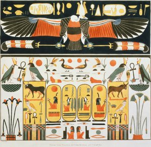 Murale des Tombes des Rois de Thèbes, découverte par G. Belzoni, planche 2 de `Plates Illustrative of the Researches in Egypt and Nubia`, gravé par Charles Hullmandel 1820-22 - J. Ricci