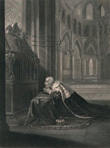 Louis VII, roi de France, devant la tombe de Becket, milieu du XIXe siècle - J. Rogers