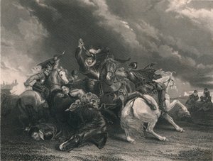 Sir William Russell à la bataille de Zutphen, 1586, vers 1830 - J. Rogers