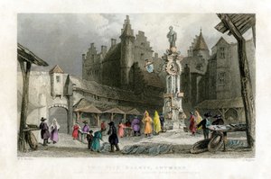 Le Marché aux Poissons, Anvers, Belgique, 19e siècle - J. Rogers