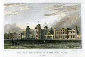 La nouvelle académie militaire de Woolwich, Kent, vers 1829 - J. Rogers