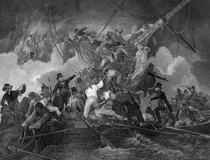 La capture de la corvette La Chevrette, 21 juillet 1801, vers 1857 - J. Rogers