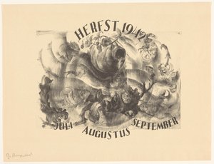 Feuille de calendrier automne 1942 - J. Roozendaal