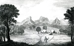 Vue de la tente du commodore sur l
