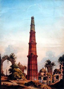 Qutb Minar, Delhi, vers 1815 - J. Smith