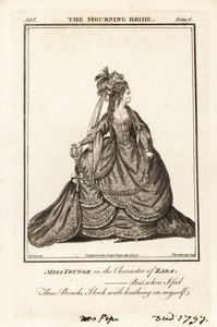 Miss Elizabeth Younge dans le rôle de Zara dans The Mourning Bride de William Congreve