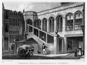 Crosby Hall, Bishopsgate Street, City de Londres, 1830