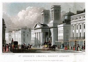 Chapelle Saint-Georges, Regent Street, Westminster, Londres, 1827 - J. Tingle