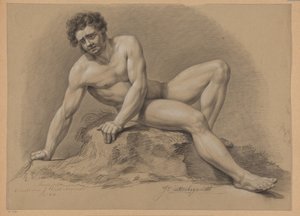Homme nu assis, vu de face (2e prix 1810) - J. Uittenbogaardt