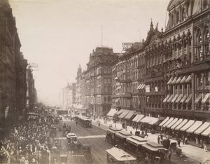 Vue de State Street vers le nord depuis Madison Street, Chicago, 1890 - J. W. Taylor
