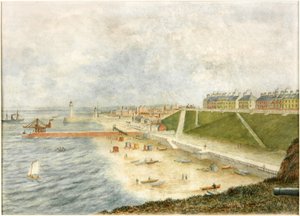 Terrasse de Roker et entrée du port depuis Holey Rock