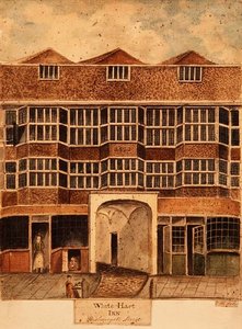 Auberge du Cerf Blanc, Bishopsgate Street, vers 1810 - J. Williams