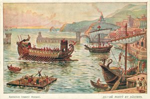 Port romain antique et navires