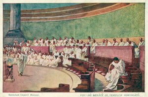 Cicéron attaquant Catilina au sénat de la Rome antique