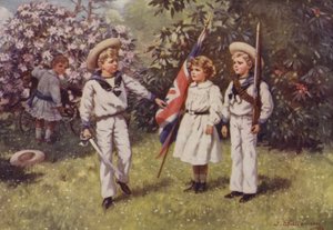 Le prince Edward entraînant son frère et sa sœur - J. Williamson