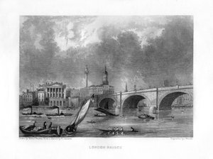 Pont de Londres, Londres, 19e siècle - J. Woods