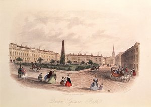 Queen Square, Bath, gravé par J. Shury - J. after Appleby