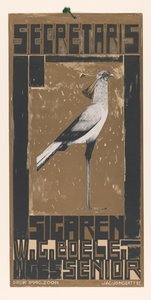 Affiche pour Secretaris-Sigaren, avec oiseau