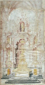 Dessin du retable principal de Santa Maria d