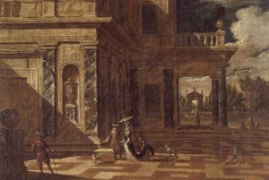 Caprices architecturaux avec figures élégantes