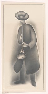 Musicien de rue avec un instrument à vent - Jacob Bendien (signed by artist)